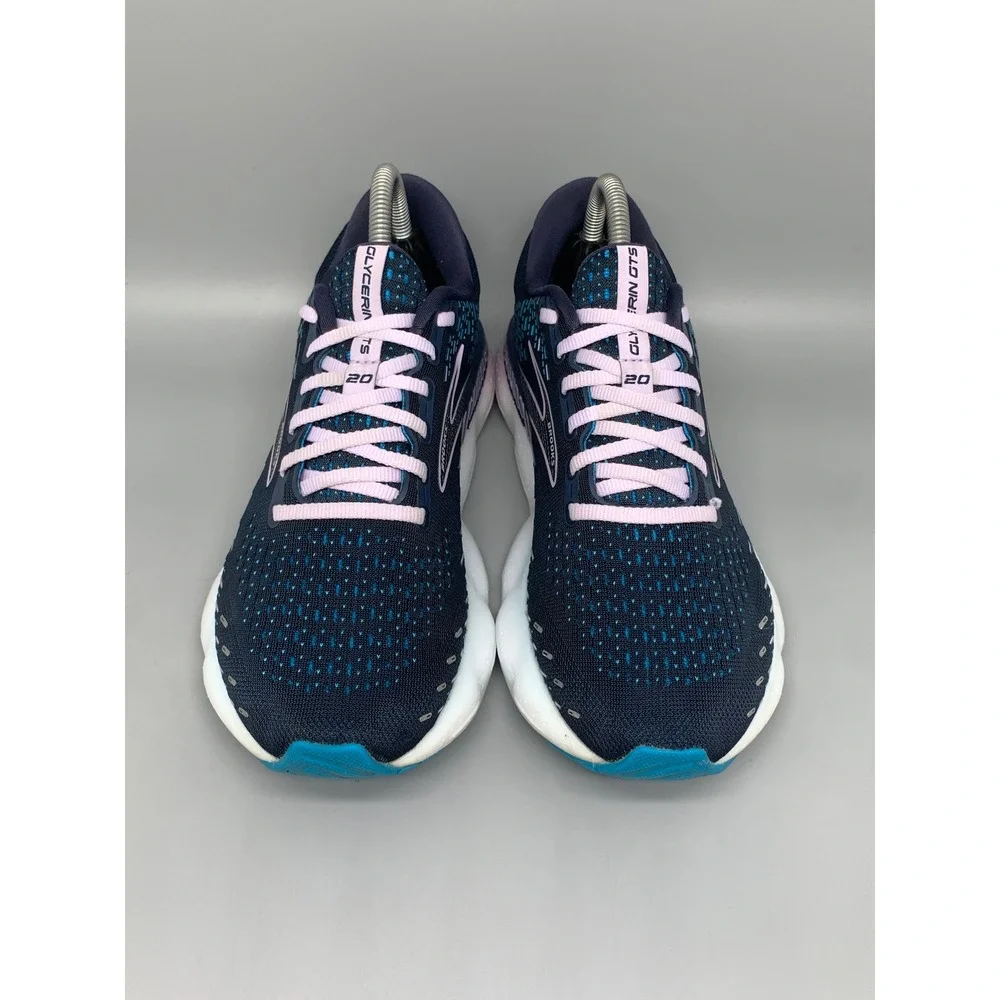 Brooks Glycerin‎ GTS 20 Navy Pink Running Shoes 1203701B412 Women's Sz 8.5